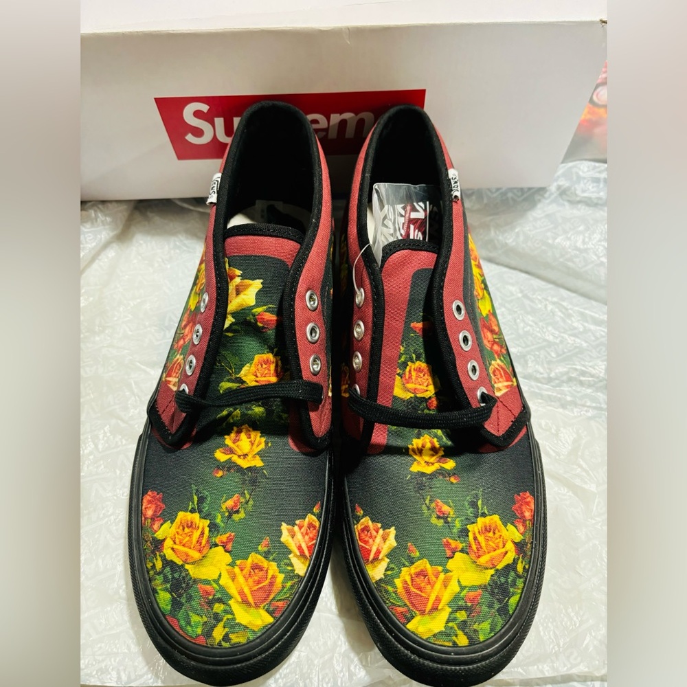 Vans Supreme x Jean Paul Gaultier x Chukka 95 Burgundy Floral 2019 New No Box